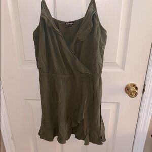 Express Khaki Green Wrap Dress